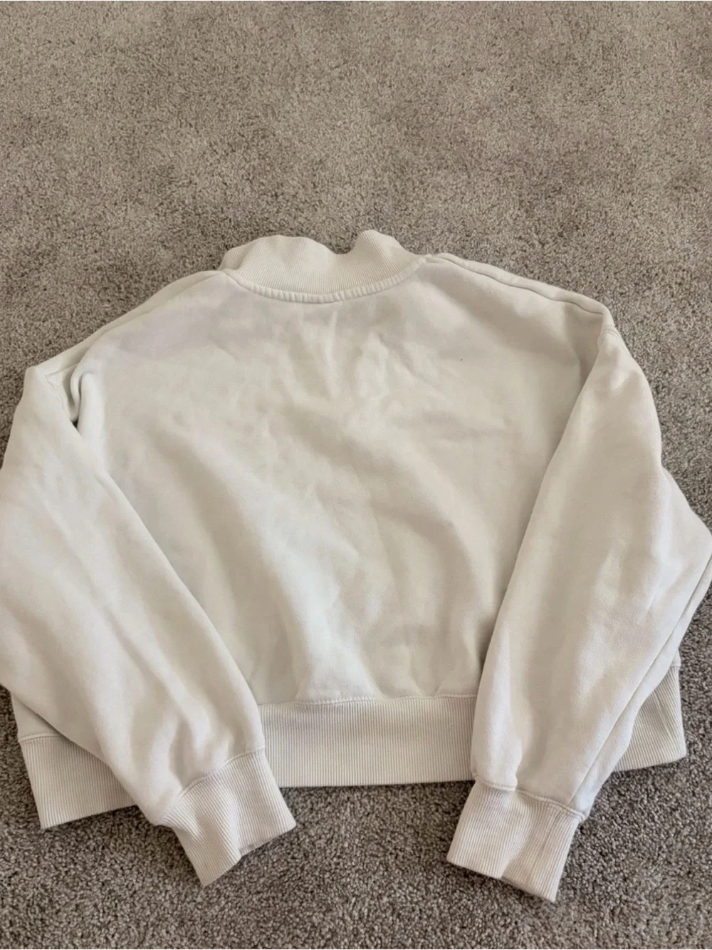 Nike White Half-Zip Sweatshirt with Black Swoosh